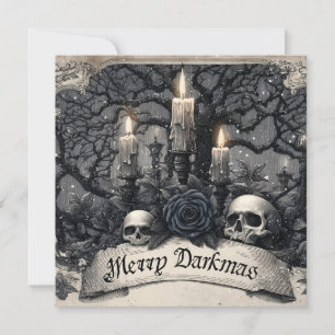 Cartes Pour Fêtes Annuelles Gravure vintage d'une scène de Noël gothique