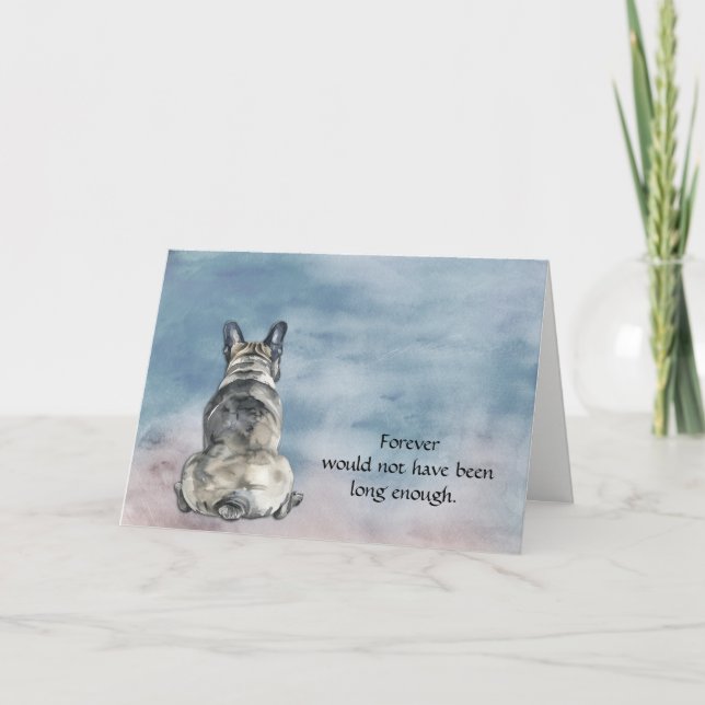 Cartes Pour Fêtes Annuelles Gray Black French Bulldog Sympathy Card (Devant)