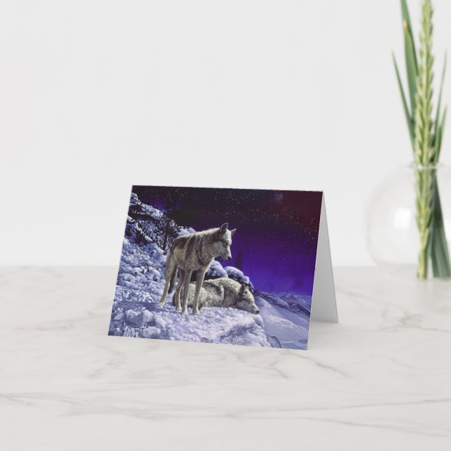 Cartes Pour Fêtes Annuelles Gray Wolves (Devant)