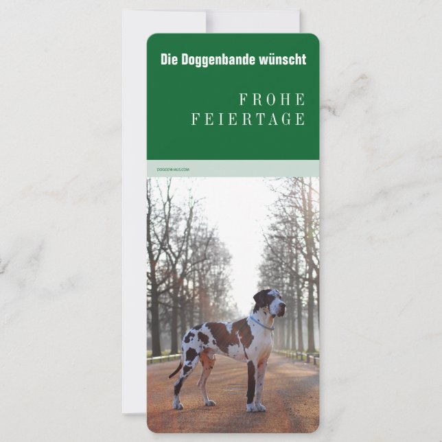 Cartes Pour Fêtes Annuelles Great Dane (Devant)