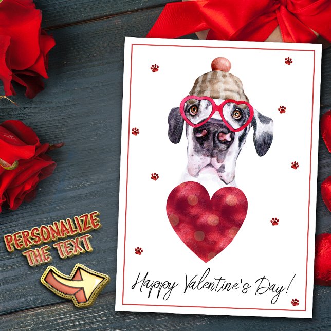 Cartes Pour Fêtes Annuelles Great Dane Amoureux des chiens Valentine Cadeau (Créateur téléchargé)