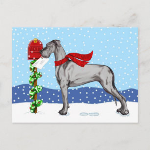 Cartes Pour Fêtes Annuelles Great Dane Christmas Mail Black UC