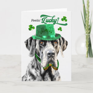 Cartes Pour Fêtes Annuelles Great Dane Dog Feelin' Lucky St Patrick's Day
