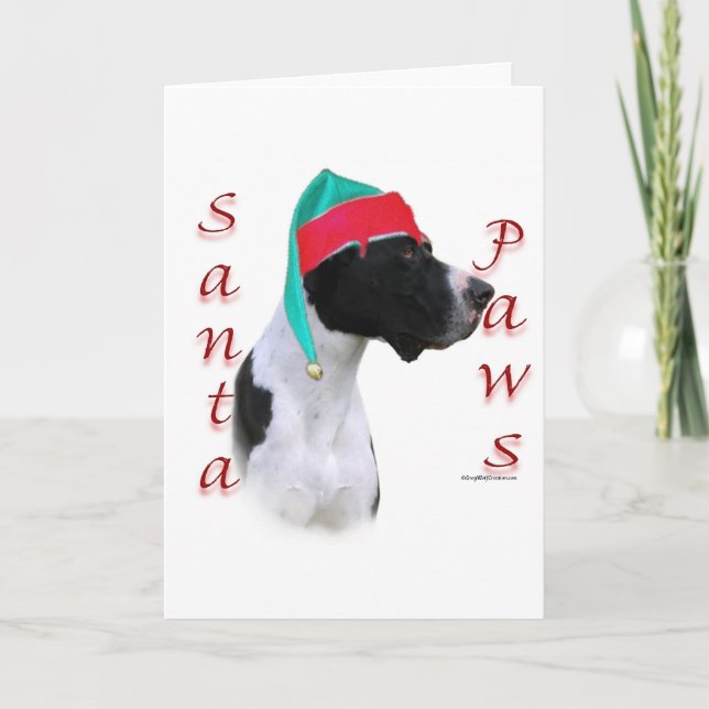 Cartes Pour Fêtes Annuelles Great Dane (manteau) Père Noël Paws (Devant)