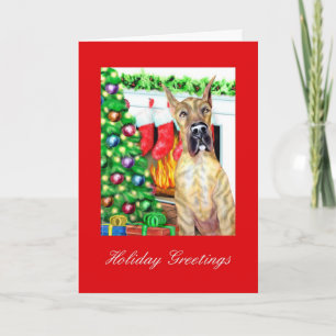 Cartes Pour Fêtes Annuelles Great Dane Stockings Brindle