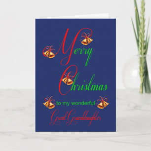 Cartes Pour Fêtes Annuelles Great Grand-fille Christmas Bells