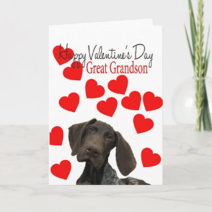 Cartes Pour Fêtes Annuelles Great Grand-fils Glossy Grizzly Valentine Puppy Lo