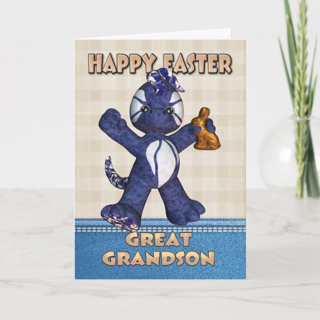 Cartes Pour Fêtes Annuelles Great Grandson Easter Card - Denim Dragon Chocolat (Devant)