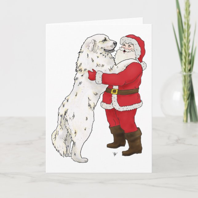Cartes Pour Fêtes Annuelles Great Pyrenees Christmas Greeting (Devant)