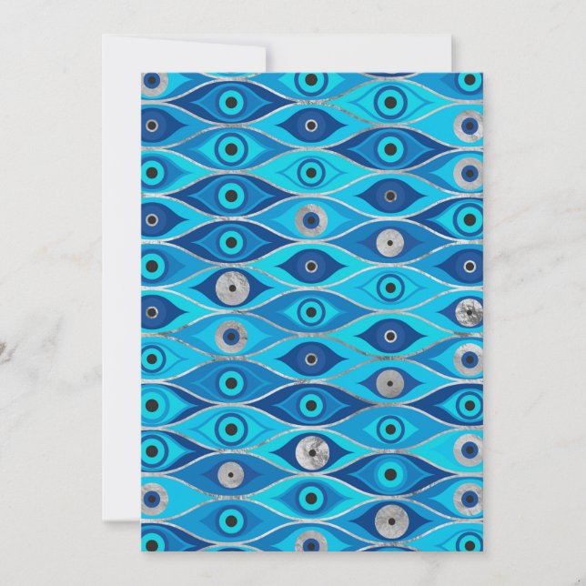 Cartes Pour Fêtes Annuelles Grec Mati Mataki - Motif des yeux maléfiques Matia (Devant)