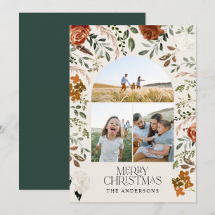 Cartes Pour Fêtes Annuelles Green 3 photo botanique élégant arche rustique