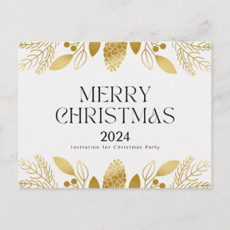 Cartes Pour Fêtes Annuelles Green and golden Festive Christmas Thank You Card 