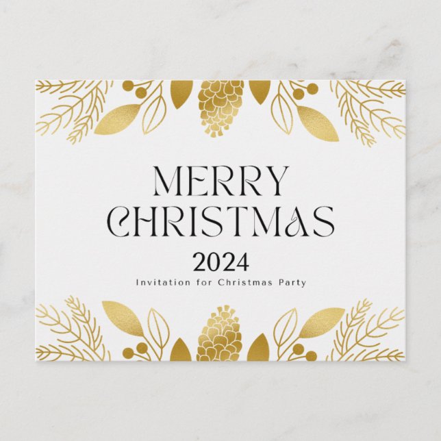 Cartes Pour Fêtes Annuelles Green and golden Festive Christmas Thank You Card  (Devant)