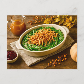 Cartes Pour Fêtes Annuelles Green Bean Casserole Thanksgiving Postcard