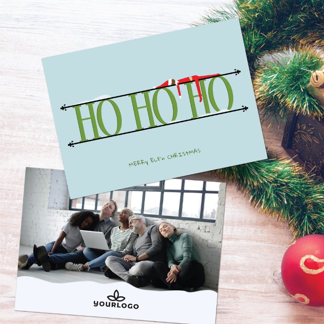 Cartes Pour Fêtes Annuelles Green & Blue Elf Shenanigans Company Noël (Créateur téléchargé)