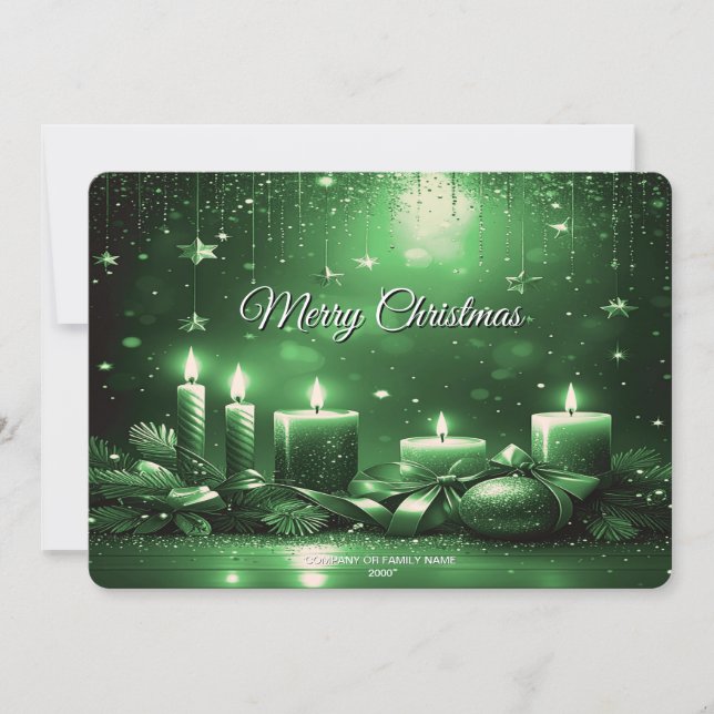 Cartes Pour Fêtes Annuelles Green Candles Christmas Holiday Card (Devant)