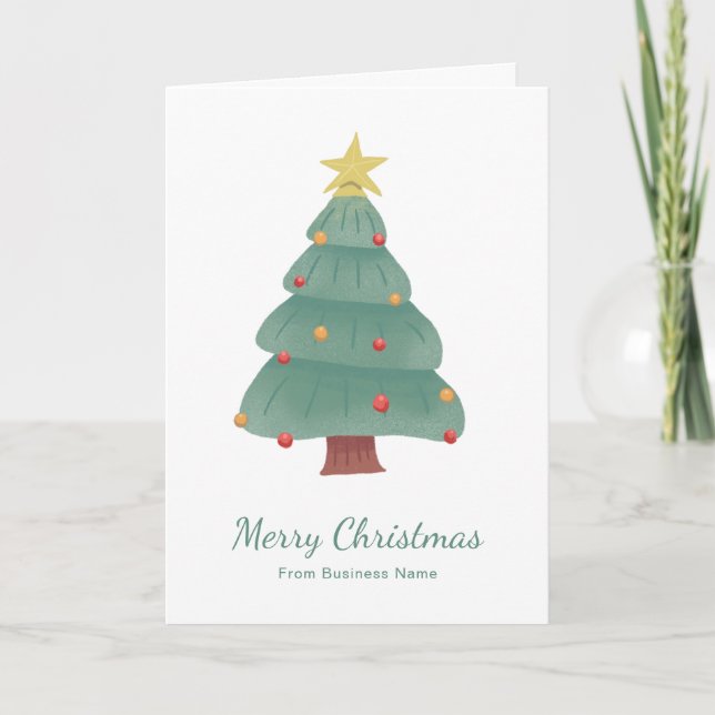 Cartes Pour Fêtes Annuelles Green Christmas Tree Business (Devant)