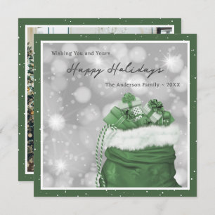 Cartes Pour Fêtes Annuelles Green Classic Photo Happy Holidays Card