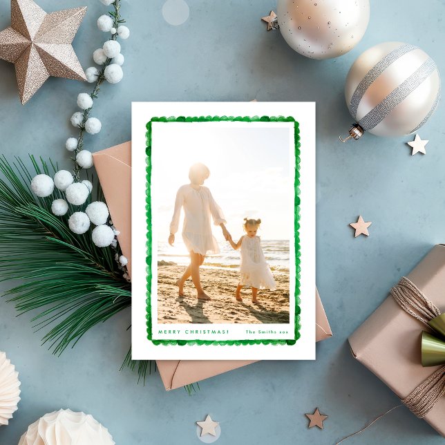 Cartes Pour Fêtes Annuelles green fun modern festive frame christmas photo (Créateur téléchargé)