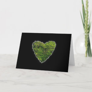 Cartes Pour Fêtes Annuelles Green Heart Romance Valentine Love