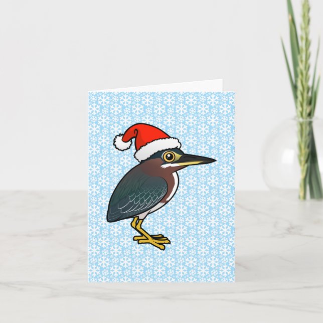 Cartes Pour Fêtes Annuelles Green Heron Père Noël (Devant)
