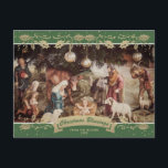 Cartes Pour Fêtes Annuelles Green Holly Nativité Scene Christian Photo<br><div class="desc">Célébrez les fêtes avec cette carte postale de Noël verte et religieuse qui met en vedette la crèche.</div>