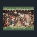 Cartes Pour Fêtes Annuelles Green Holly Nativité Scene Christian Photo<br><div class="desc">Célébrez les fêtes avec cette carte postale de Noël verte et religieuse qui met en vedette la crèche.</div>