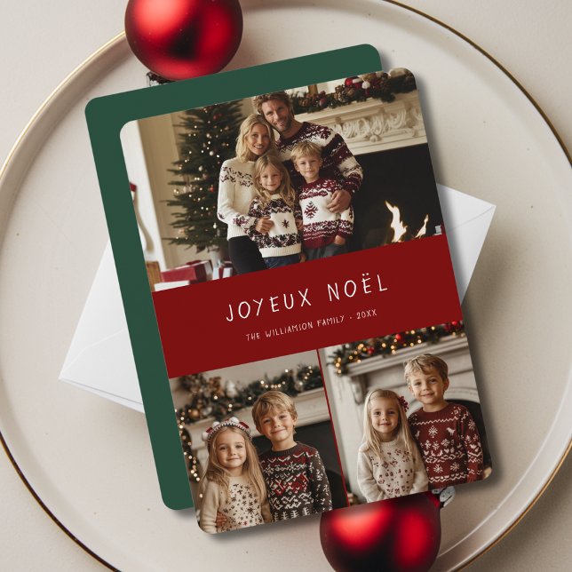 Cartes Pour Fêtes Annuelles Green Joyeux Noël Famille de Noël (Créateur téléchargé)