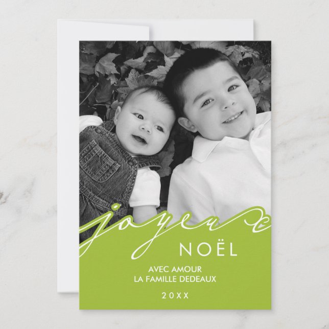 Cartes Pour Fêtes Annuelles Green Joyeux Noël Photo (Devant)
