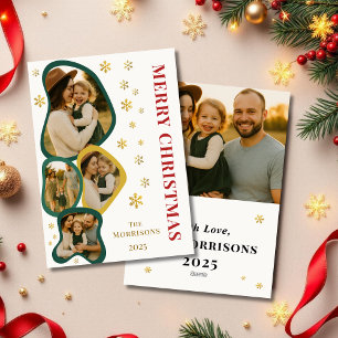 Cartes Pour Fêtes Annuelles Green Joyeux Noël Photo moderne Cadre biologique m