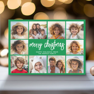 Cartes Pour Fêtes Annuelles Green MCM - 10 Photo Collage - Joyeux Noël