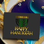 Cartes Pour Fêtes Annuelles Green Menorah Flames Happy Hanoukka Card<br><div class="desc">Des objets de vacances à thème conçus par Umua. Imprimé et expédié par Zazzle ou ses filiales.</div>