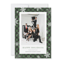 Green Plaid Snowflo Photo Entreprise
