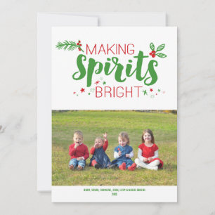 Cartes Pour Fêtes Annuelles Green & Red Making Spirits Bright 2015 Holiday