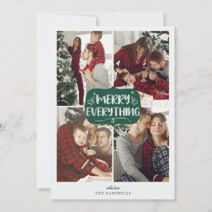 Cartes Pour Fêtes Annuelles Green Silver Stars Joyeux Tout Multi Photo