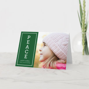 Cartes Pour Fêtes Annuelles Green Warm Warm Peace Modern Holiday Photo