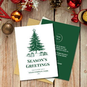 Cartes Pour Fêtes Annuelles Green White Christmas Tree Custom Business Logo
