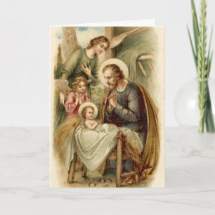 Cartes Pour Fêtes Annuelles Greeting Card (Quote): St. Joseph Nativity