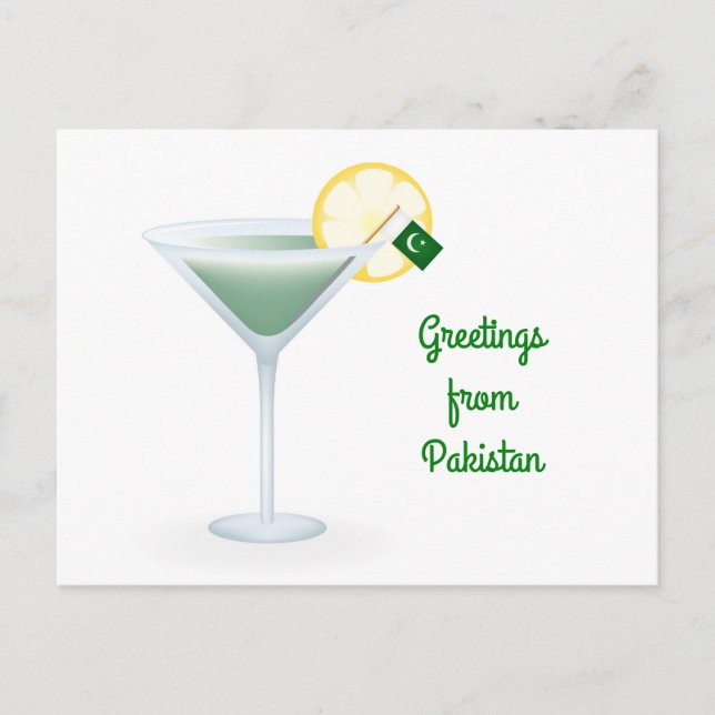 Cartes Pour Fêtes Annuelles Greetings From Pakistan Cocktail Holiday Postcard (Devant)