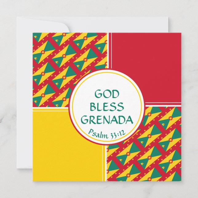 Cartes Pour Fêtes Annuelles GRENADA FLAG Personnalisé Salutation d'anniversair (Devant)