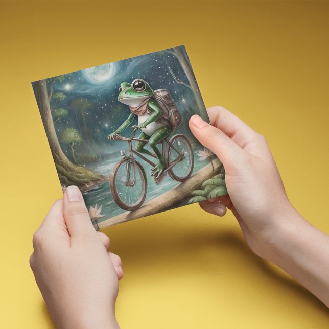 Cartes Pour Fêtes Annuelles Grenouille cycliste (Créateur téléchargé)