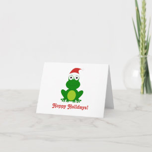 Cartes Pour Fêtes Annuelles Grenouille de houblon de Père Noël de vacances