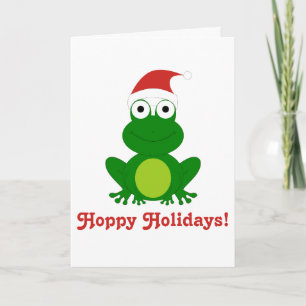Cartes Pour Fêtes Annuelles Grenouille de houblon de Père Noël de vacances