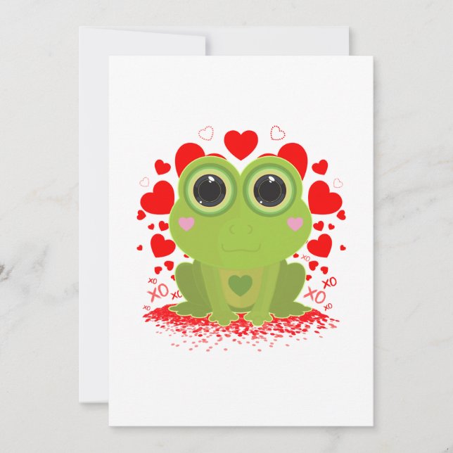 Cartes Pour Fêtes Annuelles Grenouille de la Saint-Valentin (Devant)