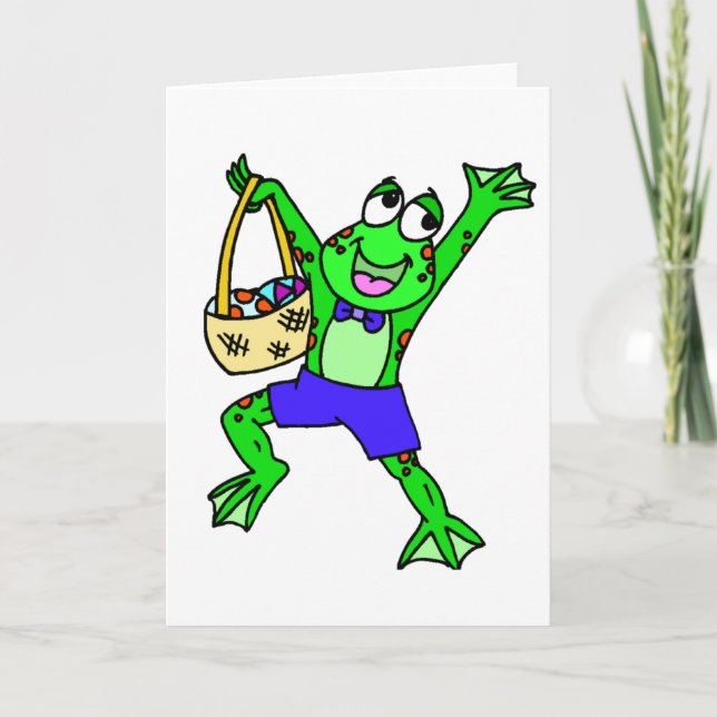 Cartes Pour Fêtes Annuelles Grenouille de Pâques (Devant)