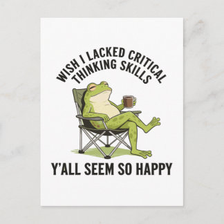 Cartes Pour Fêtes Annuelles Grenouille drôle J'aimerais manquer d'esprit criti