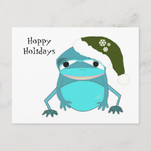 Cartes Pour Fêtes Annuelles Grenouille drôle Vacances sautillantes