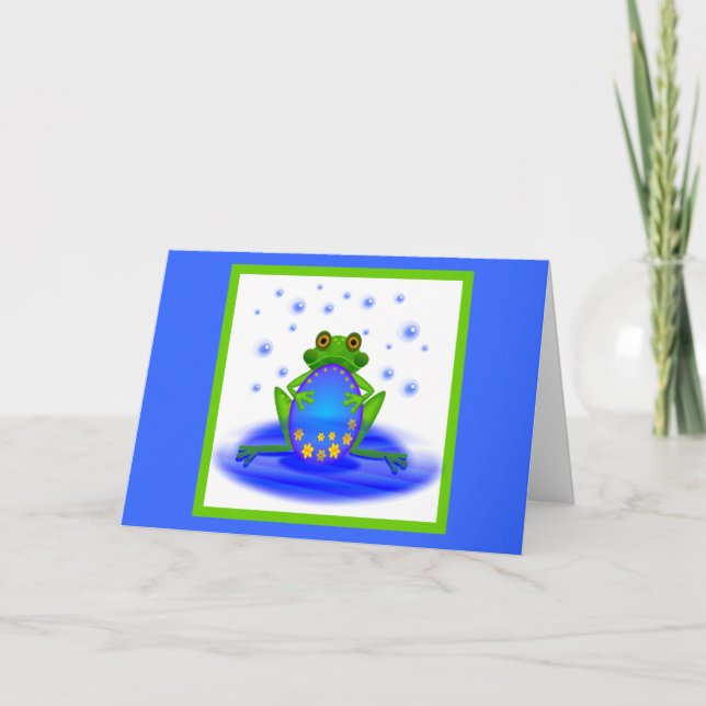 Cartes Pour Fêtes Annuelles Grenouille et oeuf (Devant)