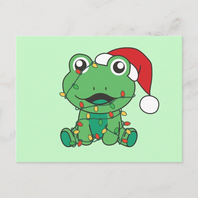 Cartes Pour Fêtes Annuelles Grenouille Noël Animaux d'hiver Grenouilles de Noë (Devant)
