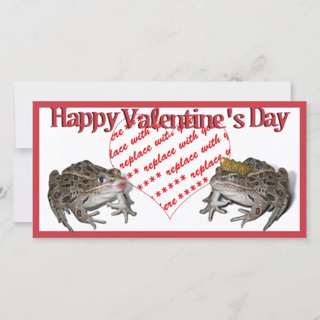 Cartes Pour Fêtes Annuelles Grenouille Prince & Kissing Grenouille Saint-Valen (Devant)